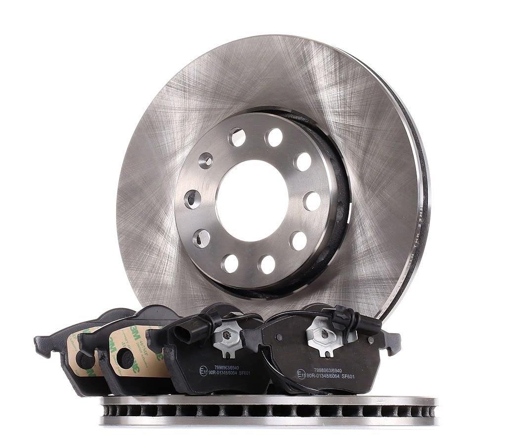 RIDEX 3405B0006 Kit Kit de discos de freno y pastillas Delantero con clip de émbolo con chapa antichirrido Compatible con AUDI A4 B7 Avant 8ED