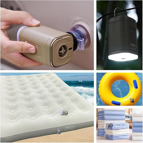 Miniatura 7 de Mini bomba de aire para inflables, portátil, eléctrica tipo C, recargable, se infla rápidamente, desinfla para flotadores de piscina, colchón de