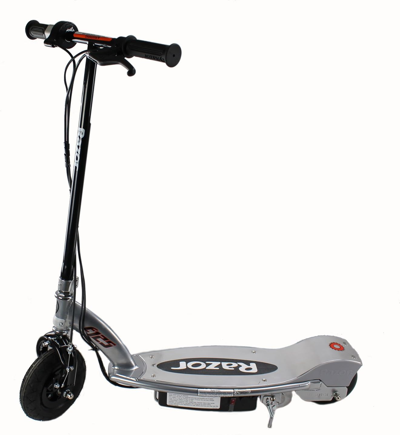 Razor E125 Kids Ride On 24V Motorized Battery Powered Electric Scooter Toy, Speeds up to 10 MPH with Brakes, and 8" Pneumatic Tires for Ages 8+, Black