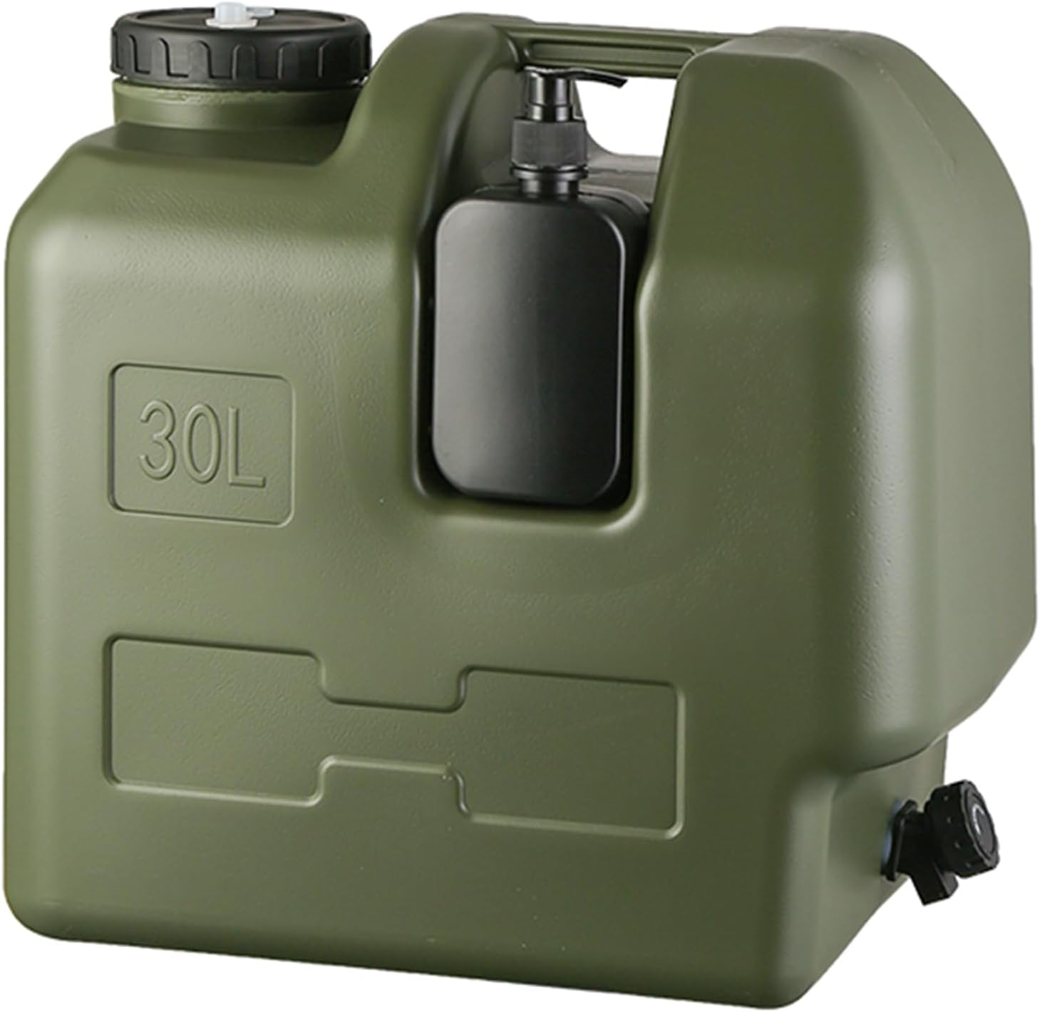 ASIEIT Camping Water Container, 8 Gallon Water Jug with Spigot for Camping Outdoor Hiking Picnic RV Emergency Home Use, Portable Water Dispenser with Hand Sanitizer Bottle Extension Tube