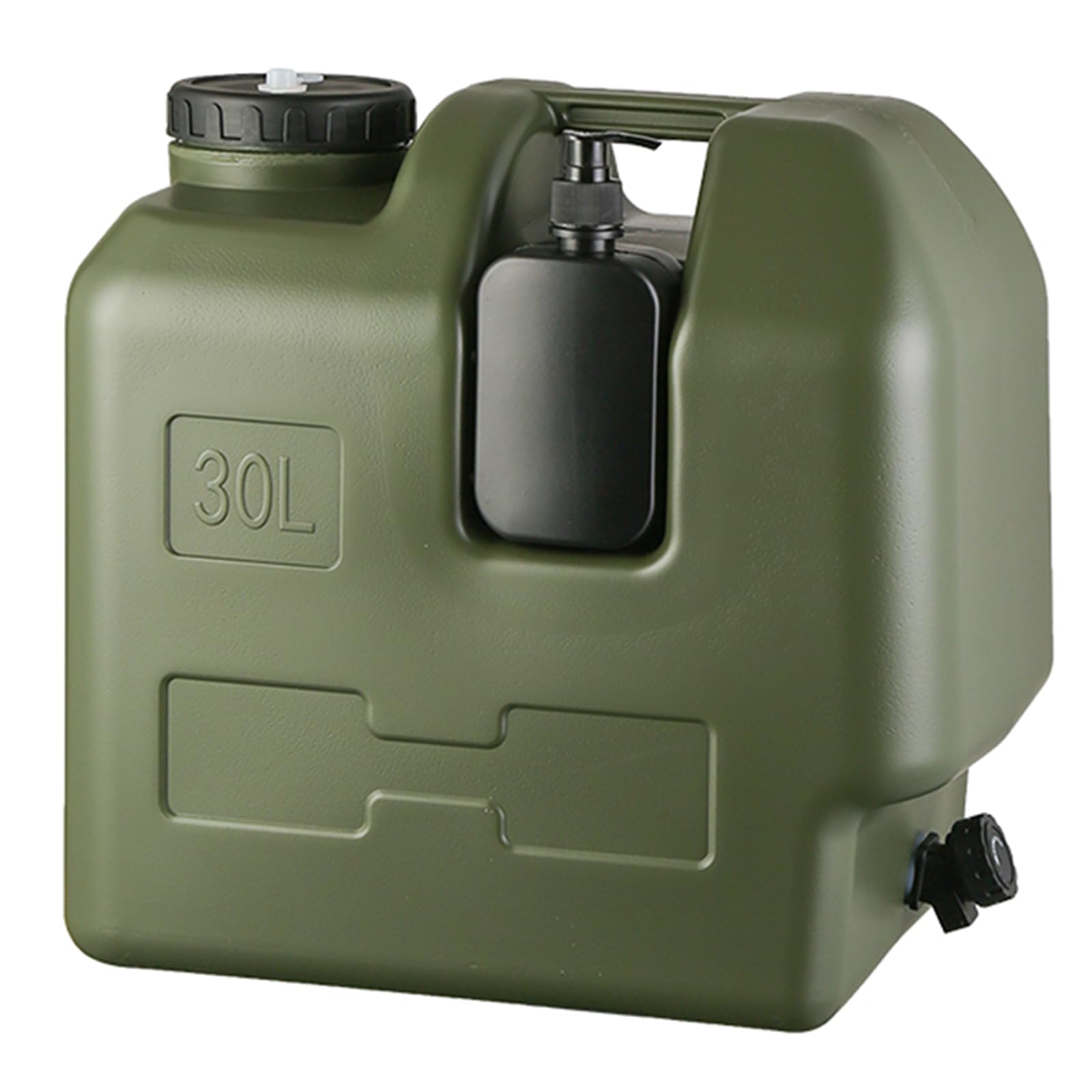 15L/30L Wasserkanister mit Zapfhahn, Tragbarer Wasserbehälter mit Desinfektionsmittelflasche, BPA-frei, Auslaufsicherer Wassertank für Camping, Wandern, Picknick, Notfälle