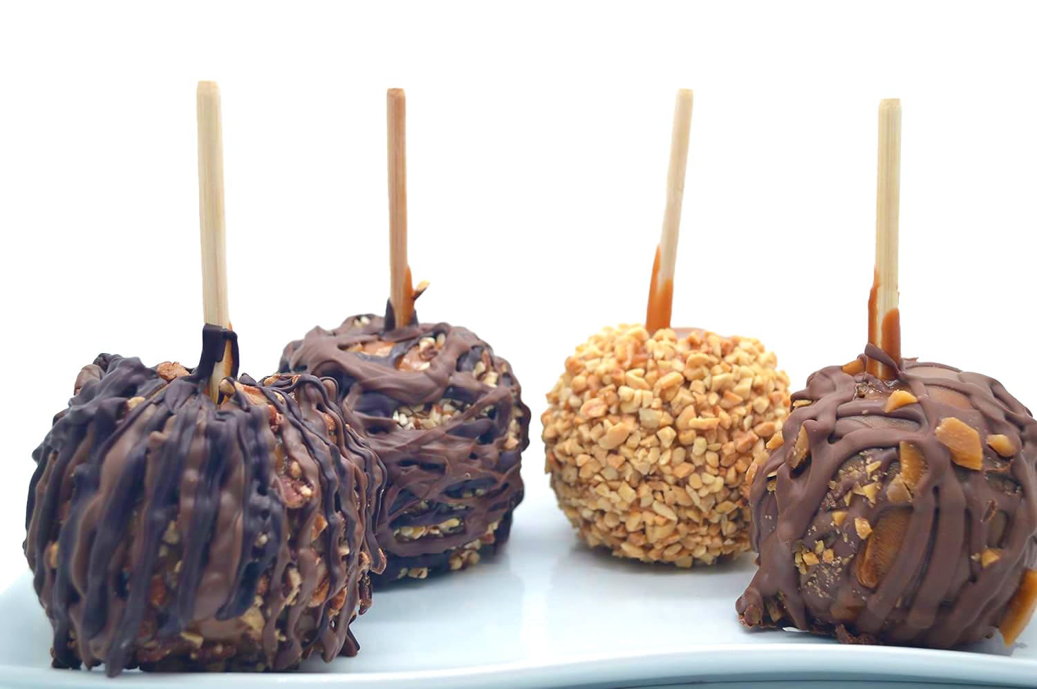 US Sweets Caramel Apples - Caramel Granny Smith Apples | Candied Apples | Delicious Gift | Handmade in Small Batches | Guaranteed to Arrive Fresh (Toffee, 4 Pack)