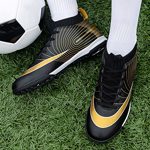 Chuteiras de Futebol Meninos,Casual Topo Alto Chuteiras de Futebol Juvenil de Relva,Confortável Resp