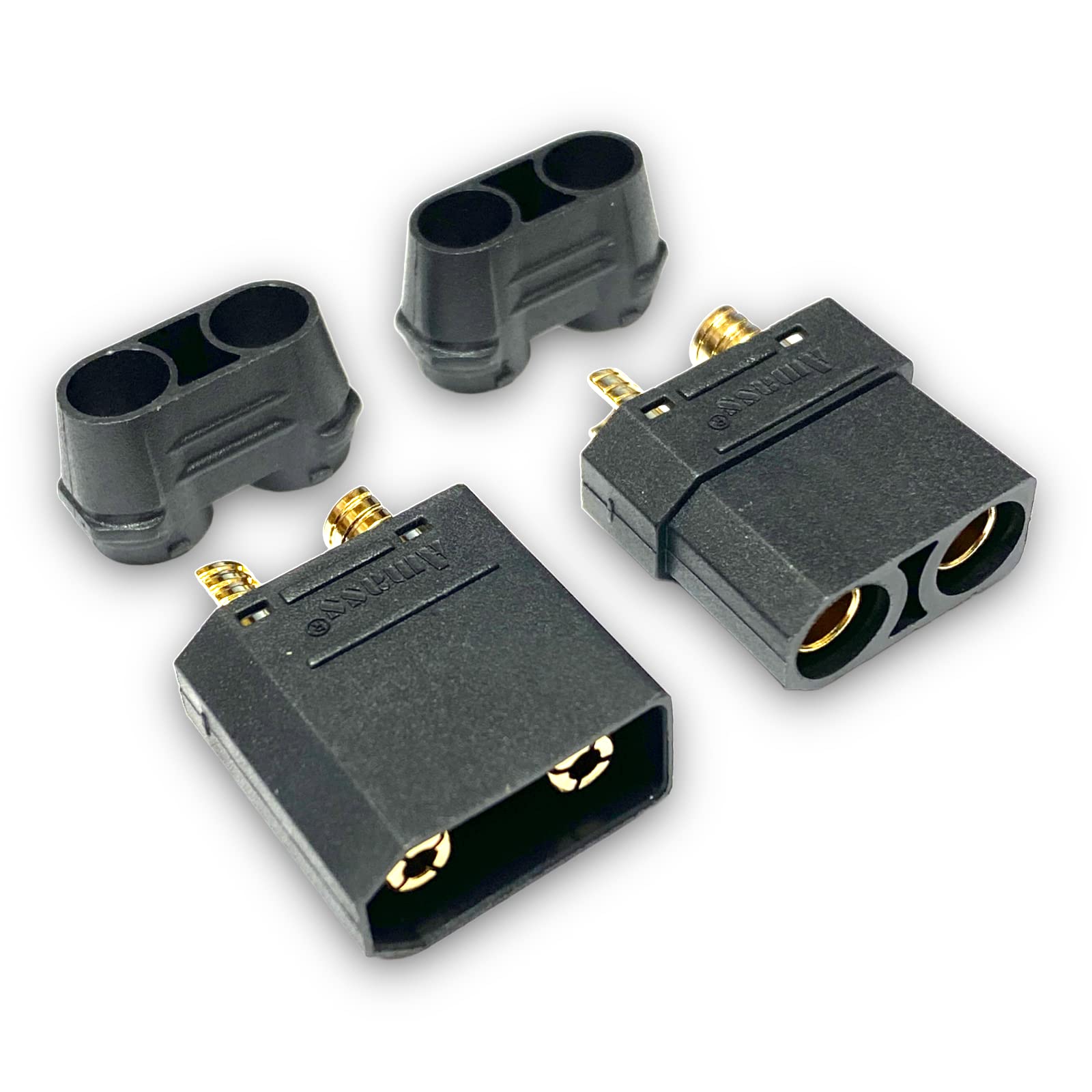 4 Paia (8 Pezzi) AMASS XT90S Spine Antiscintilla Oro 90A Con Cappucci – Mr. Plug - 2