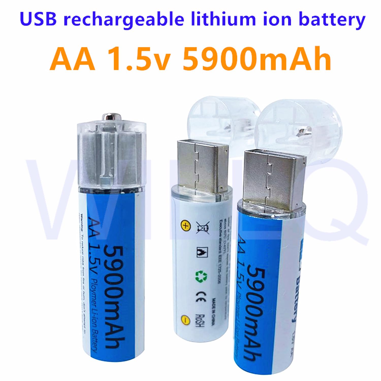 USB-wiederaufladbare AA-Batterien, 1,5 V, Doppel-A-Lithiumbatterien, 1,5 V, 5900 mAh, AA-Li-Ionen-Batterie mit USB-Stecker, 4er-Pack/8er-Pack