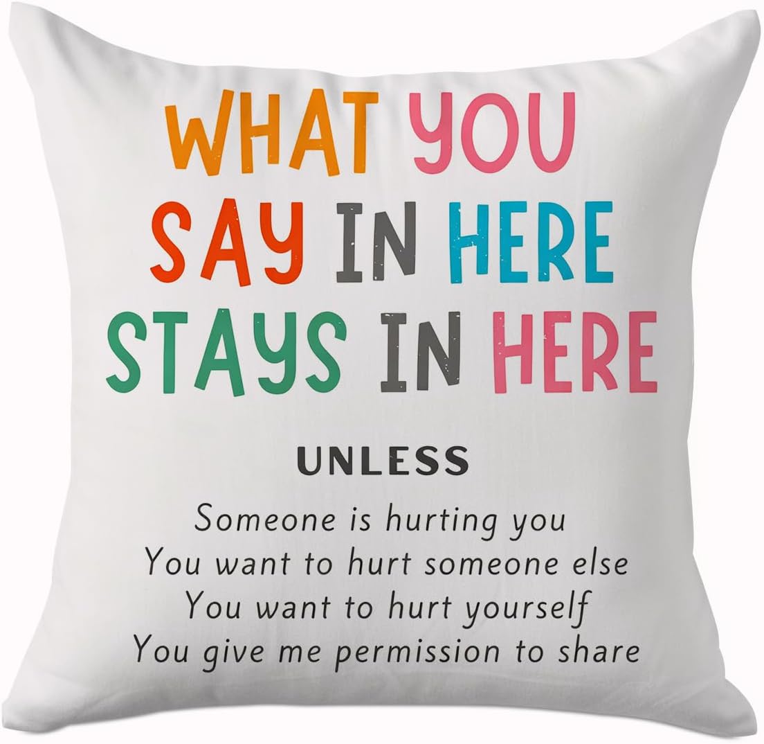 Positive Mental Health Office Decor Throw Pillow Covers,Pillow Covers 18x18