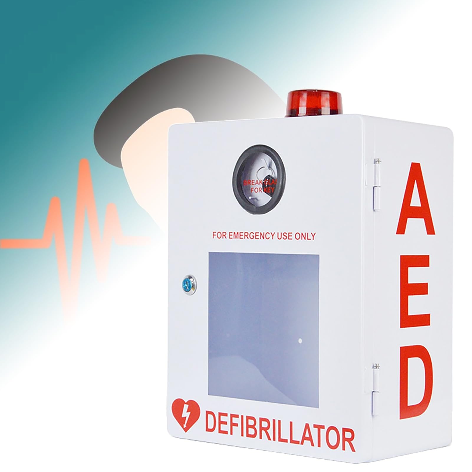 Coffre-Fort AED : Armoire Murale en Métal pour Défibrillateur DAE avec Clé