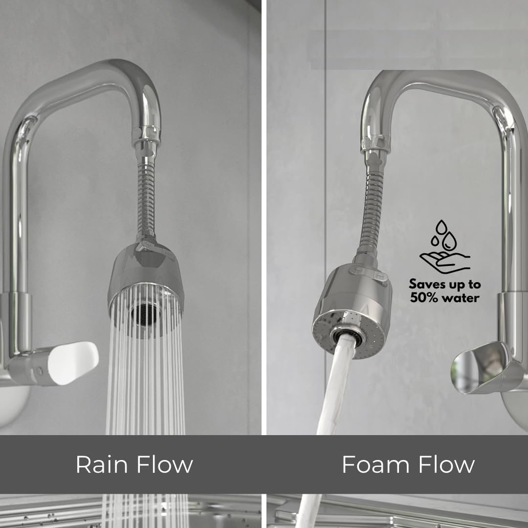 F.l.e.x..i.b.l.e. Faucet Extender for Kitchen Sink, 2 Flow Modes, Aerator Tap Extension with Flexi Neck, Water Saving