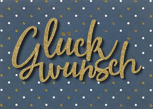 Perleberg - Allgemeine Glückwunschkarte der Lettering Design Collection - hochwertige Karte in Premium-Qualität inkl Umschlag - stilvolle Glückwunschkarten mit Gold Veredelungen 10,5 x 14,5 cm