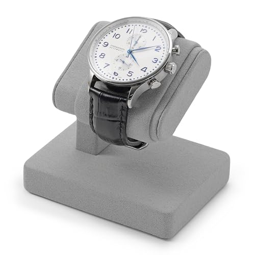 Premium Microfiber Single Watch Stand for Men & Women Grey
