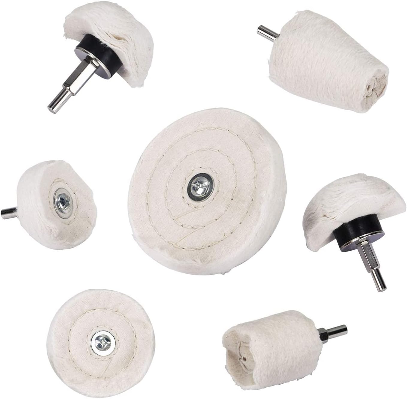 XIAQIU polishing disc for Drill polishing Attachment, Cordless Screwdriver, 7pcs Rim polishing Attachment Drill polishing Wheel polishing Buffing pad for Manifold Aluminium Stainless Steel Chrome etc.