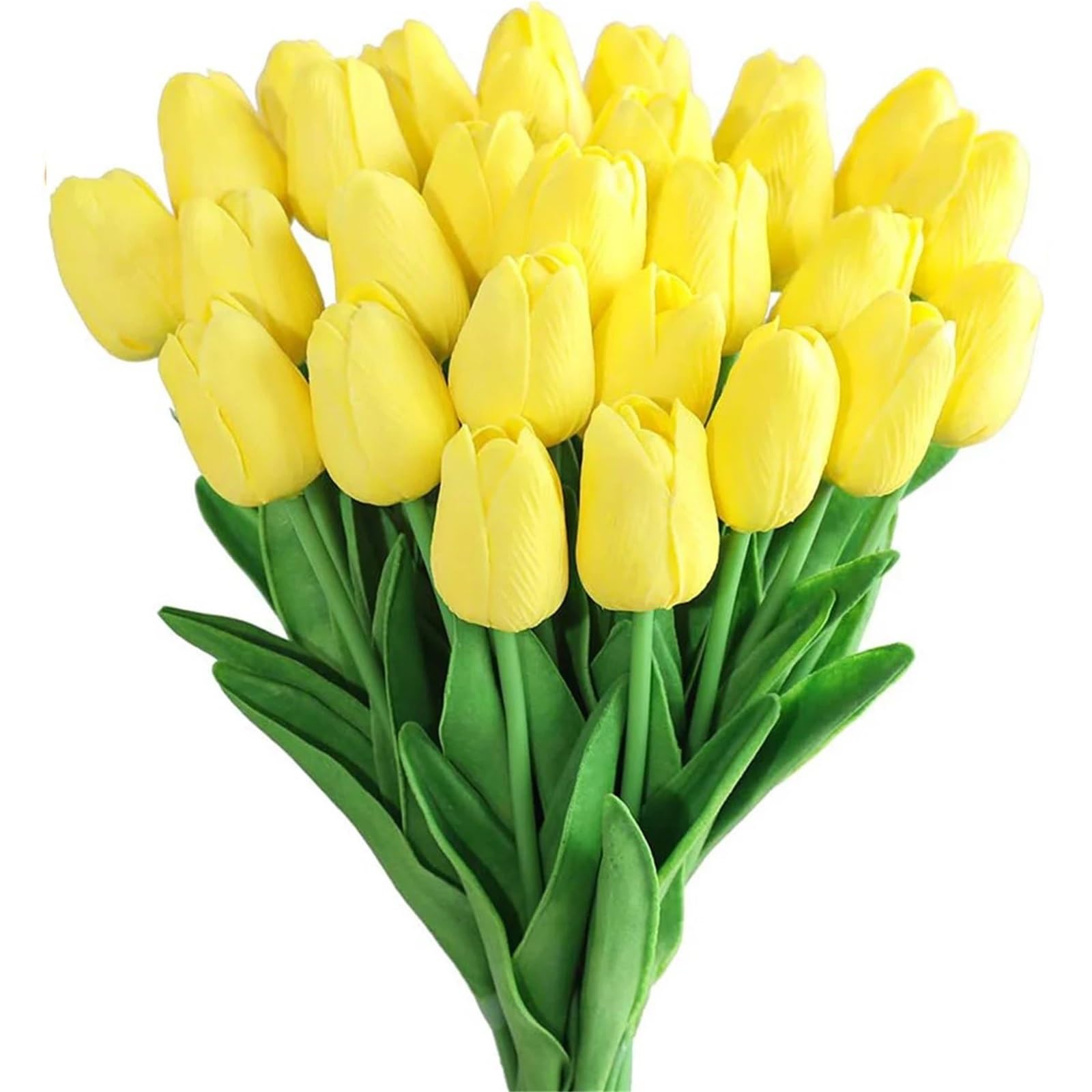 Dcrxz Artificial Flowers 10Pcs Tulip Flowers Artificial Tulip Bouquet PE Foam Fake Flower for Wedding Ceremony Decor Home Garden Bouquet Decoration(YELLOW)