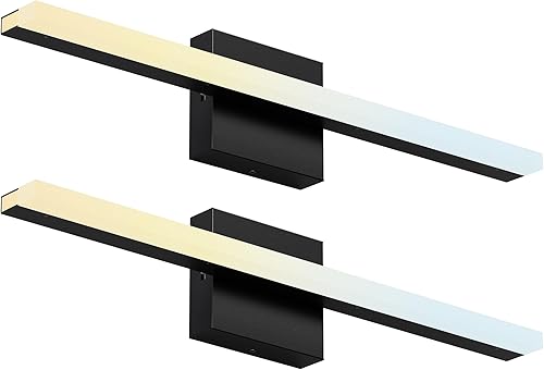 Vista 7 de ZAGO Lámparas lineales de tocador de baño de 24 pulgadas sobre el espejo, barra de iluminación LED moderna montada en la pared ajustable