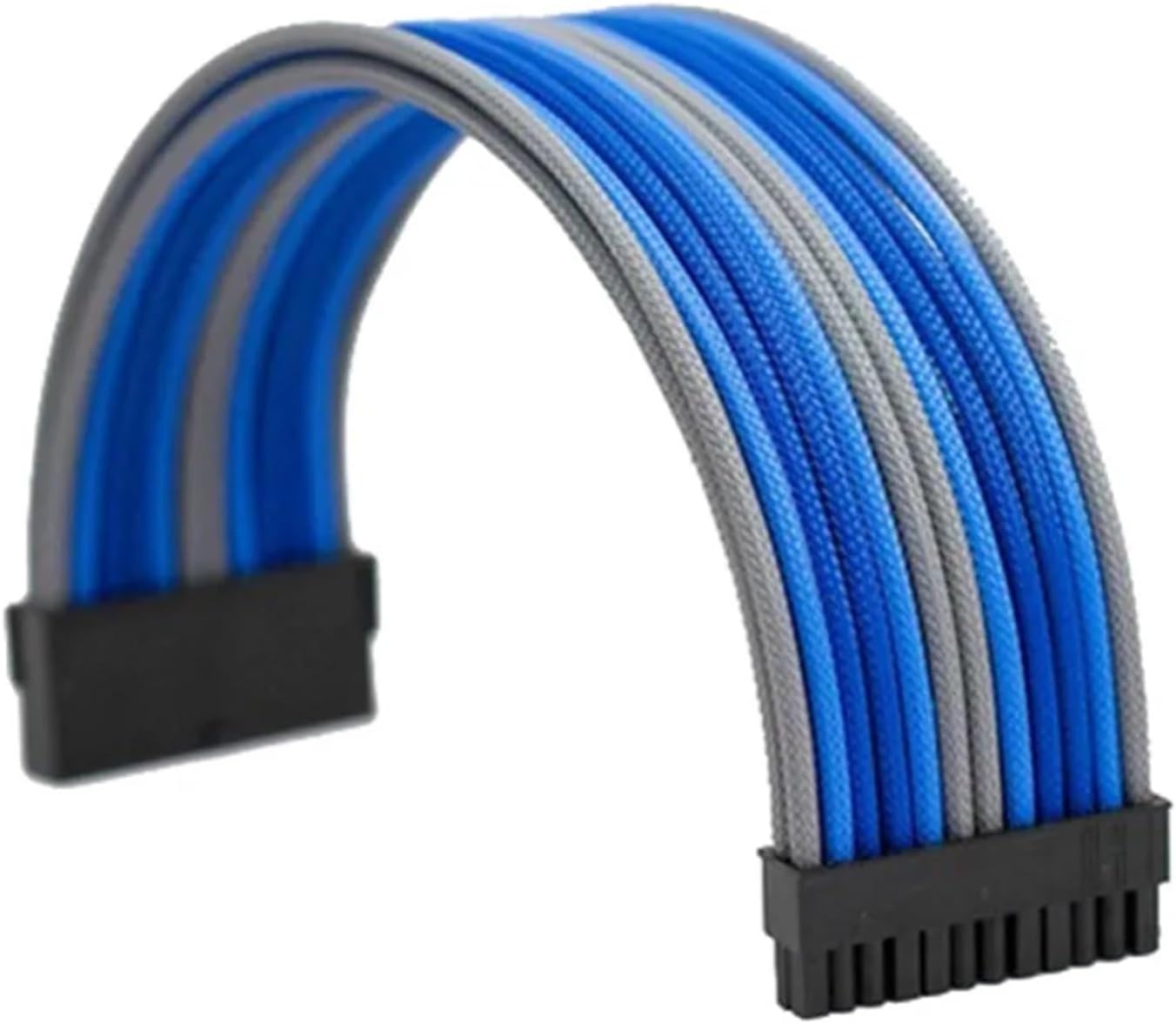 Curved 24pin ATX Motherboard Extension Cable Bend 24P MB Male to Female with Free Combs(30cm,Mix 1)