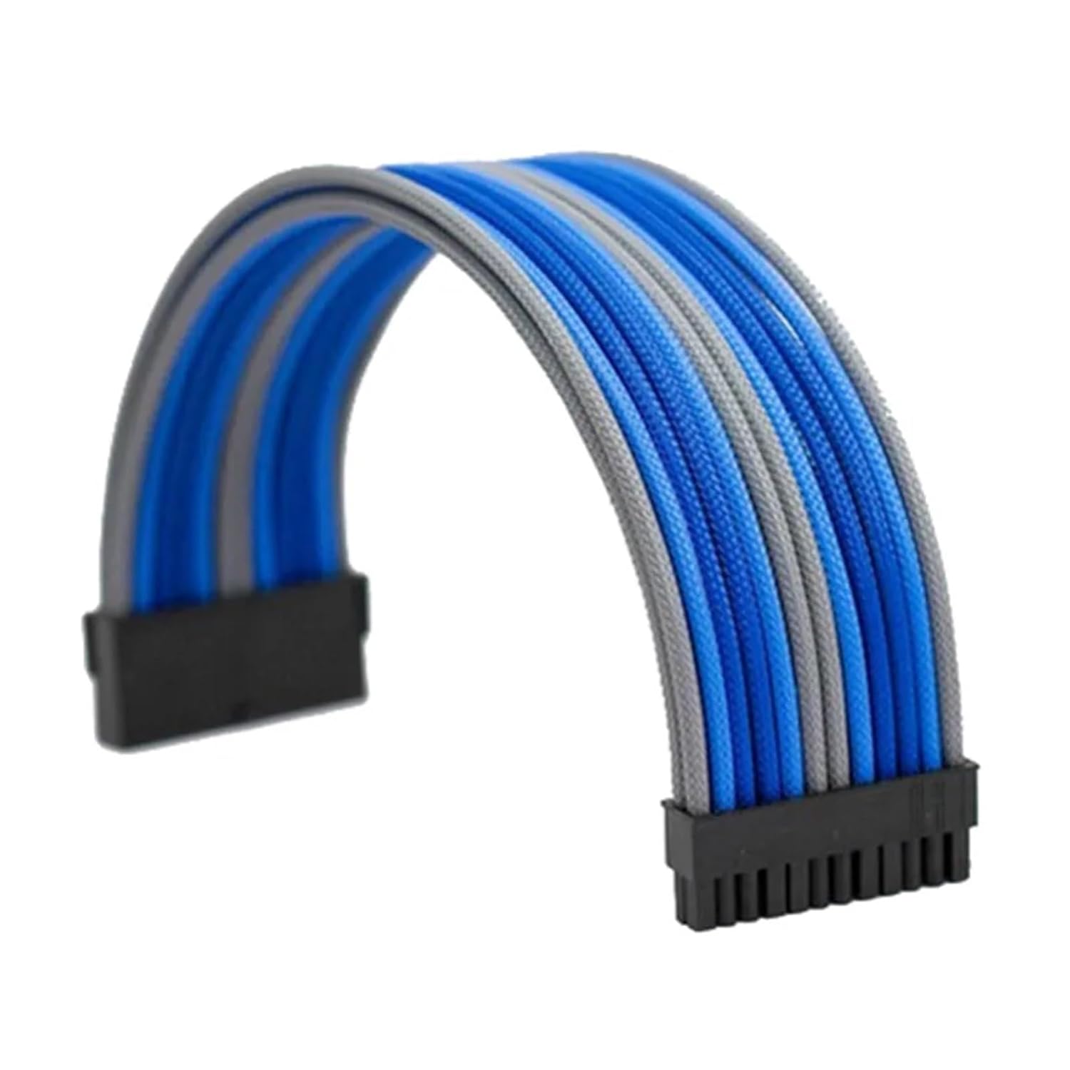 Curved 24pin ATX Motherboard Extension Cable Bend 24P MB Male to Female with Free Combs(30cm,Mix 4)