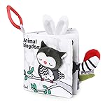 Vicloon Cloth Books, 3D Touch and Feel High Contrast Cloth Book, Baby Books Toys for Baby 0-12 Months, Soft Sensory Crinkle Book for Infants Toddler, Newborns Shower (Forest)