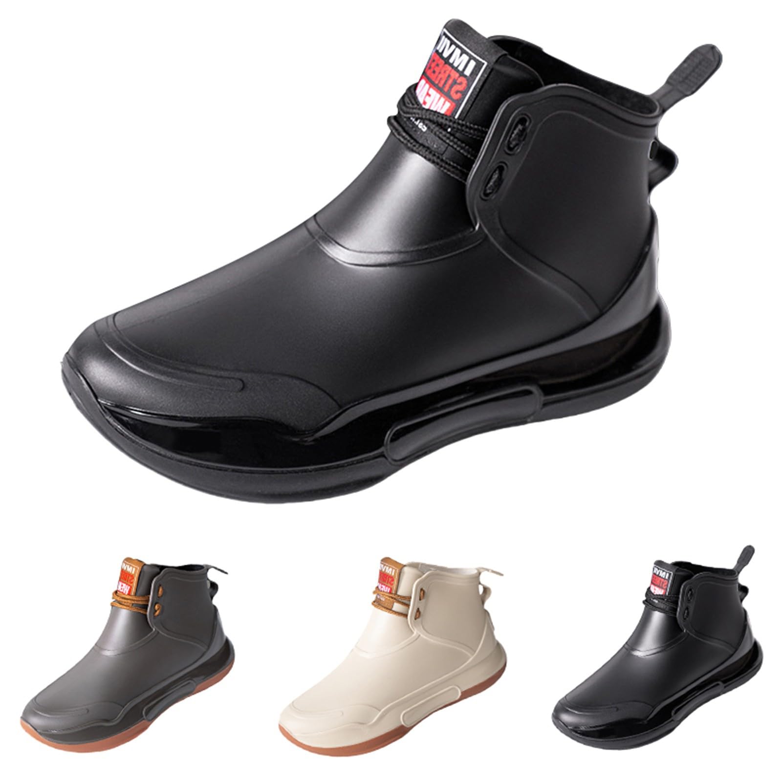 Generisch Stivali da pioggia da donna, corti, estivi, con suola antiscivolo, resistenti all'abrasione, da trekking, impermeabili, leggeri da lavoro, alla moda