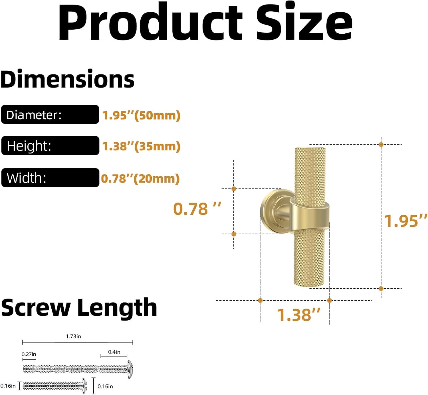 10 Pack Cabinet knurled Knobs Brushed Gold Kitchen Cabinet Knobs Aluminum and Zinc Alloy Drawer Pulls Solid Cabinet Hardware