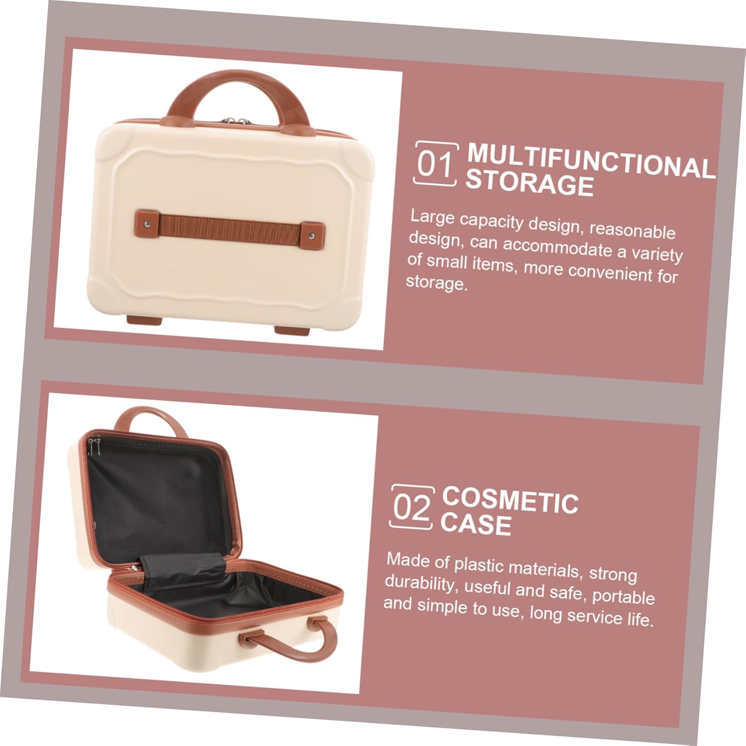 Macaron Color Makeup Case Mini Portable Carrying Suitcase for Women Travel Makeup Organizer Handle Compact Storage Bag for Essentials