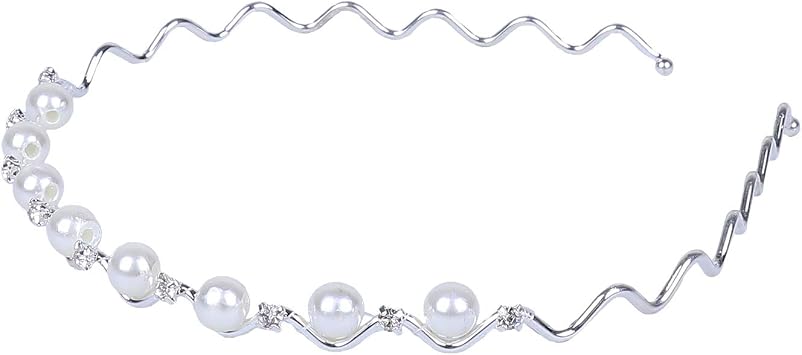 White Faux Pearl Hairbands Bridal Hair Hoop Wedding Hair Accessories Pearl Rhinestones Headbands Headwear for Women Girls