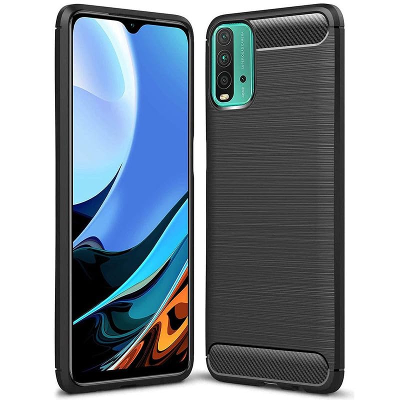 Image of Hybrid Carbon Fiber Back Case for Mi Redmi 9 Power (Black)