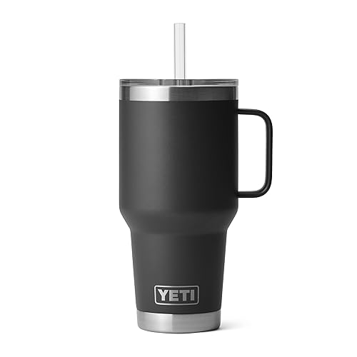 YETI Rambler 35 oz Straw Mug, Vacuum Insulated, Stainless Steel, Black - 35oz - Black