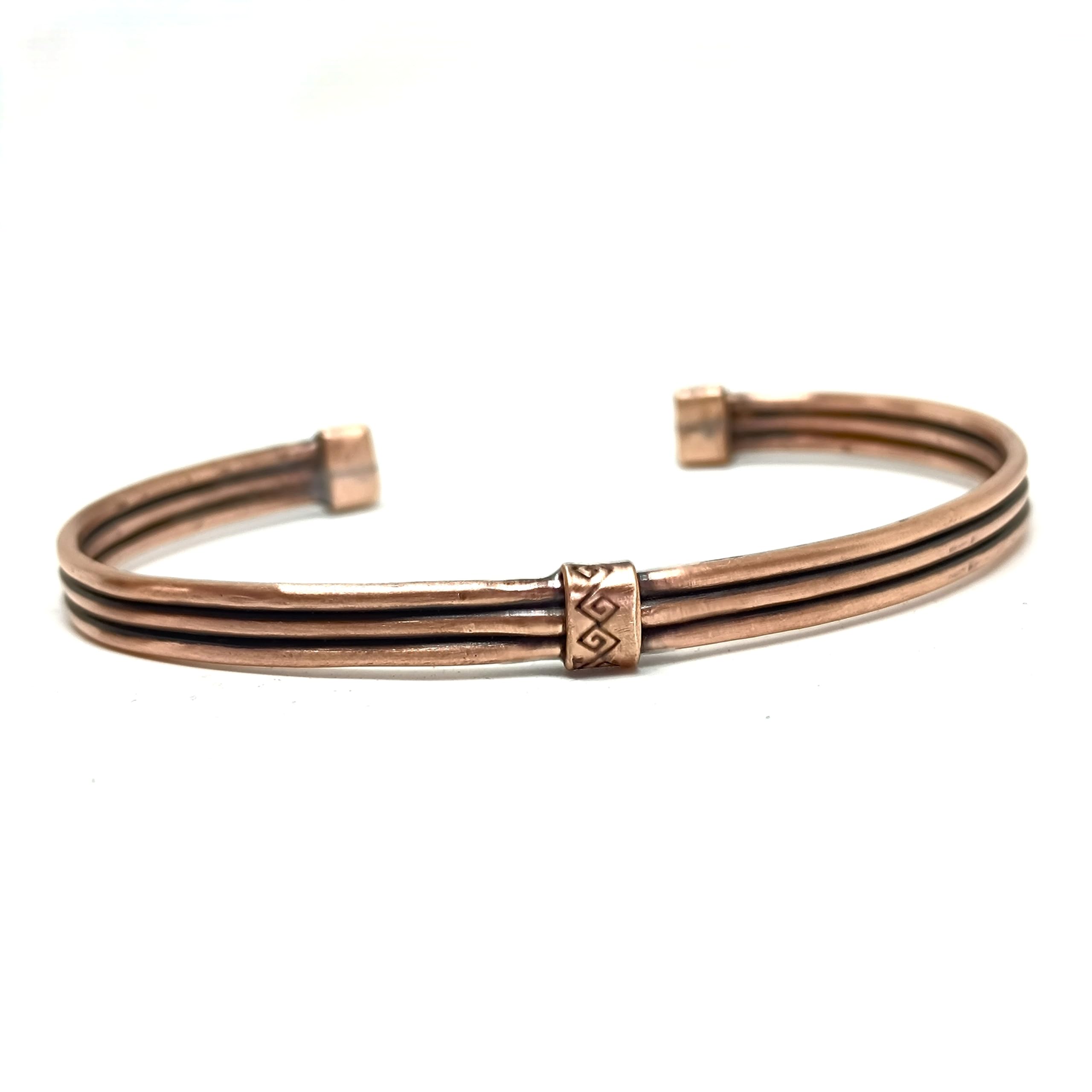 Genérico Pulsera de Cobre Puro Hecha a Mano, Pulsera para Hombre, Brazalete Ajustable, Joyería para Artritis, Joyería de Cobre, Regalo de Séptimo Aniversario