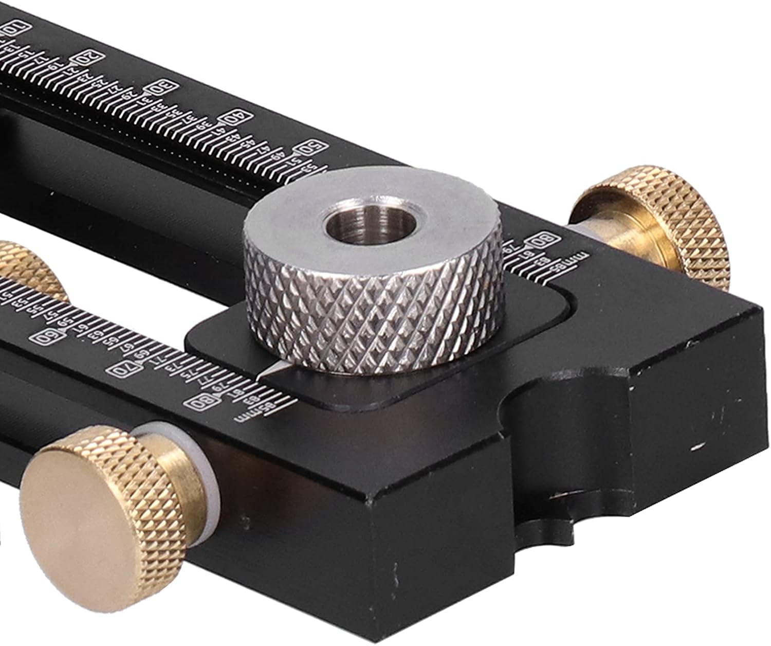 Drill Puncher Locator Woodworking Tool, Screw Punching Kit, 4 Socket Specifications for Bed Cabinet Screws, Stainless Steel and Aluminum Alloy Construction with