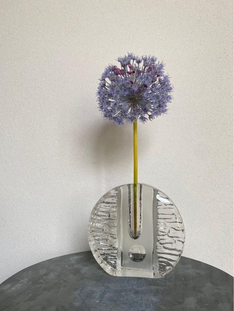 ドイツ アンティーク ビンテージ クリア 大 ➂花瓶 フラワーベース