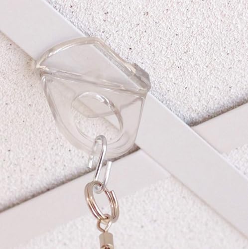 Miniatura 7 de Clips de rejilla de bucle giratorio, juego de 40 piezas de ganchos de techo transparentes para techos suspendidos