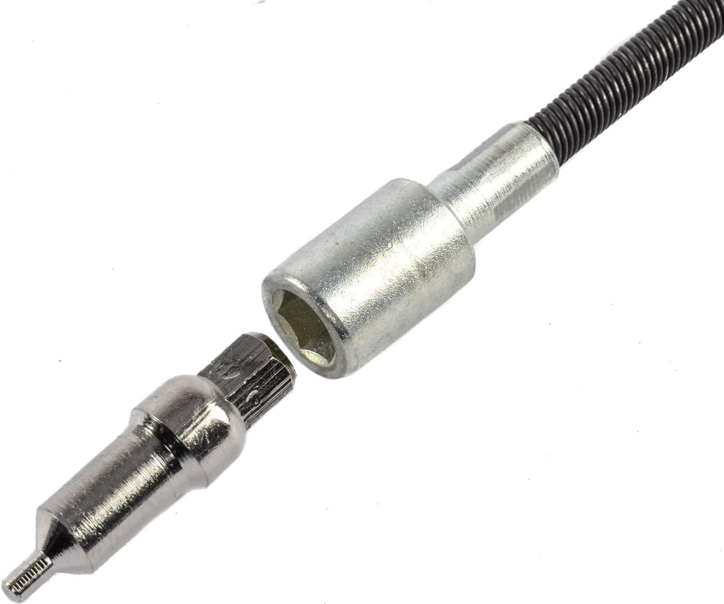 JEGS Carburetor Adjuster Tool | Fits GM & Chrysler | 11-1/2" Flexible Shaft | 1/4" Shank | 4 Adapters Store In Handle | Includes 4.5mm & 1/4" Hex Sockets, Double D Socket & 3/32" Hex Bit