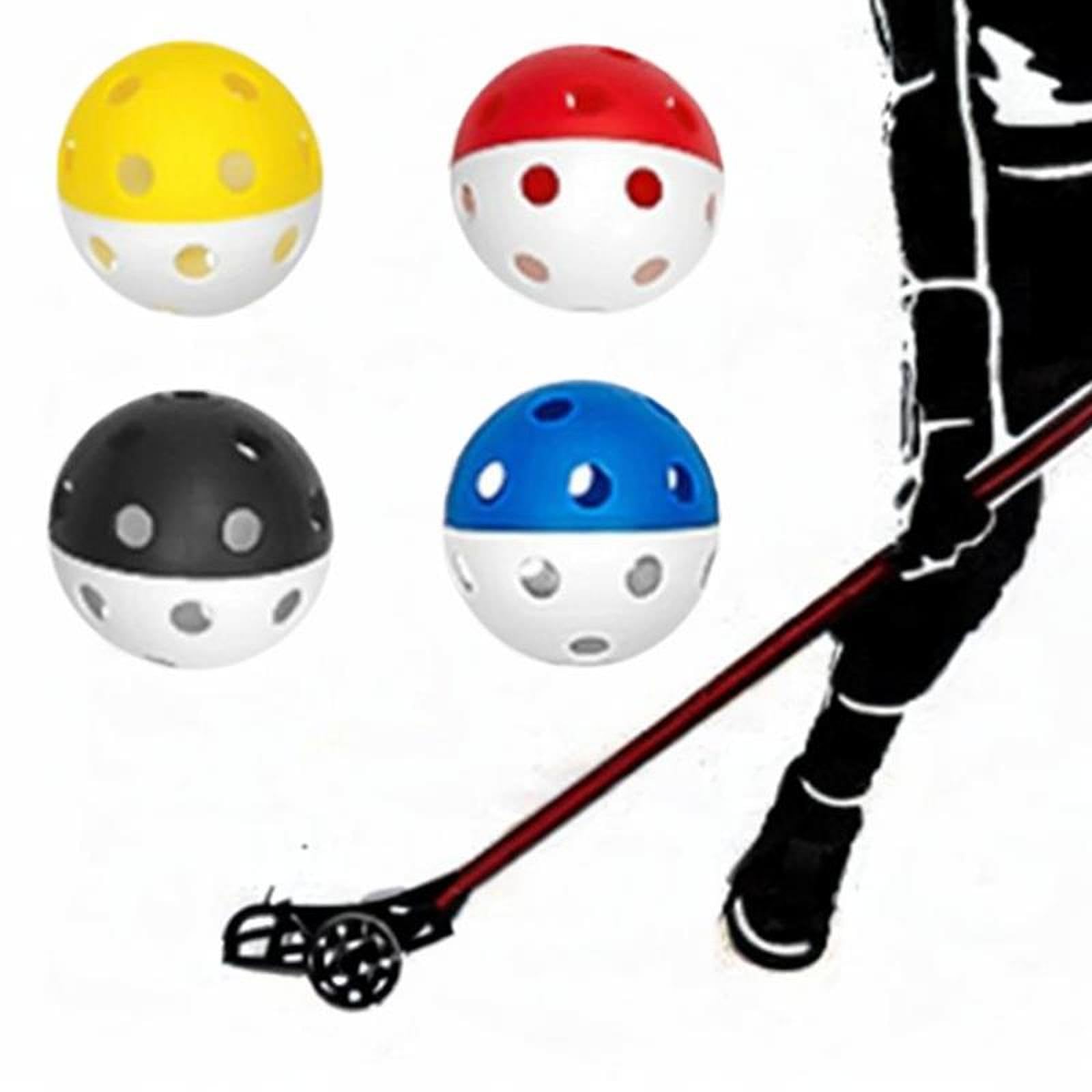 Lot de 4 Balles de Sol Unihockey Portables à 26 Trous, Idéales pour La Compétition, L'équipement, Les Joueurs et L'entraînement en Gymnastique