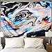 Alishomtll Colorful Gouache Tapestry Black Art Tapestry Marble Swirl Tapestries Natural Landscape Tapestry for Room (Multi, 51.2 x 59.1 inches)