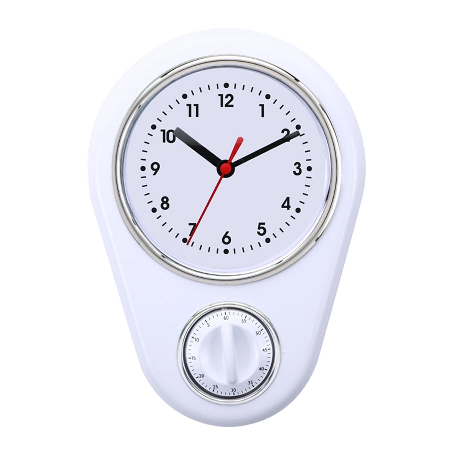 Lerpwige White Space Saving Wall Clock Kitchen Countdown Timer Accurate Timing Noiseless Operation Great Housewarming Kitchen Wall Clock
