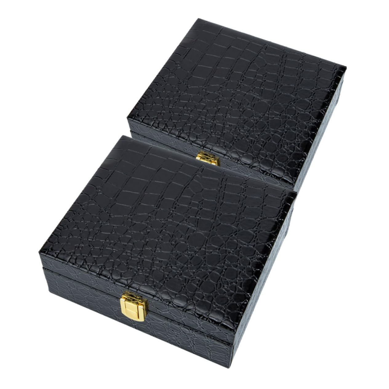 GANAZONO Porta Sigari con Coperchio Flip, Custodia Portatile in Pu Nero con Finitura Elegante e Bordo Liscio, 2pezzi