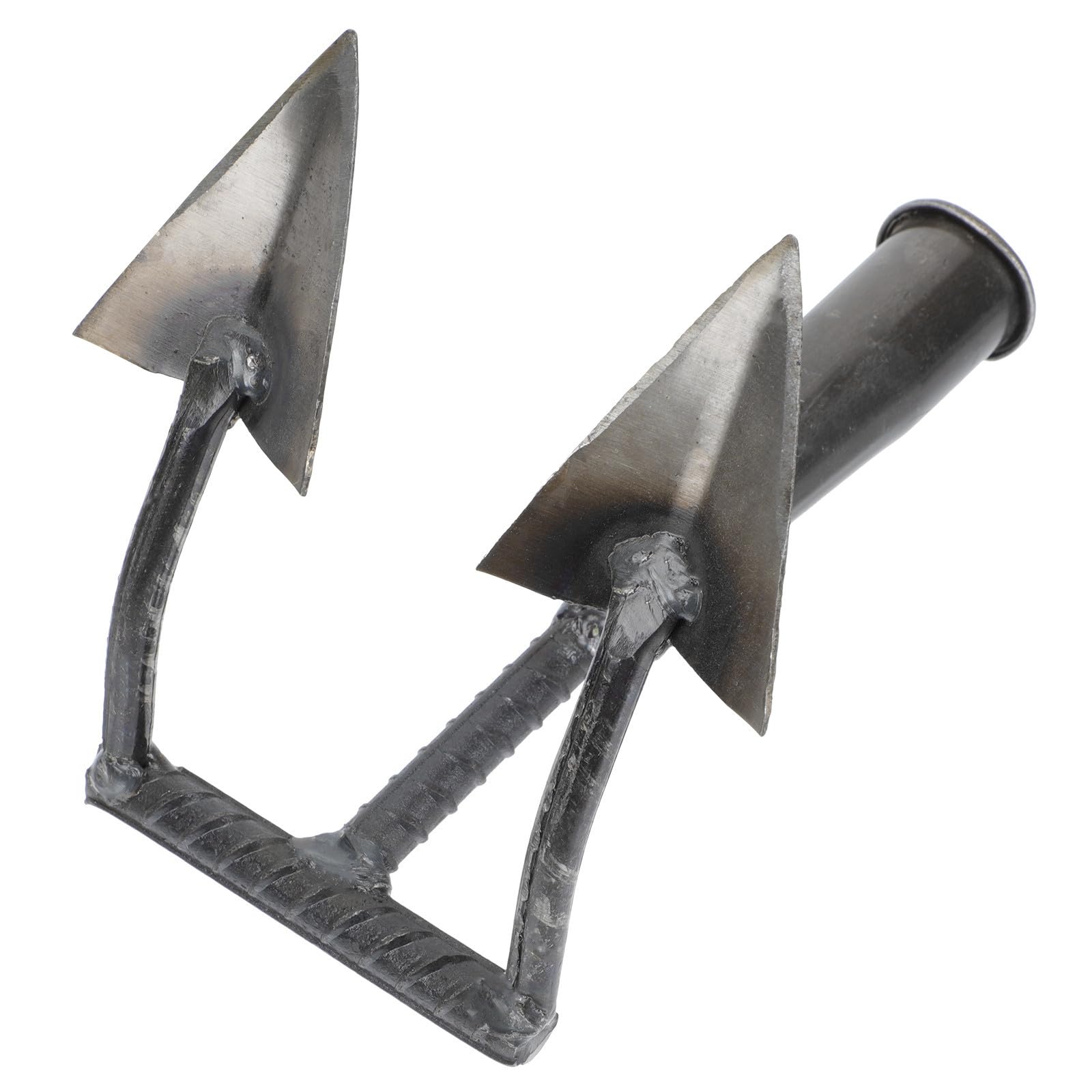 CANIGHT Zappatrice per Orto a Doppio Solco in Acciaio al Carbonio Argento | Zappatrice per Orto, Utensile da Giardinaggio Leggero e Poco Faticoso, per Giardinaggio e Scavo di Fossi