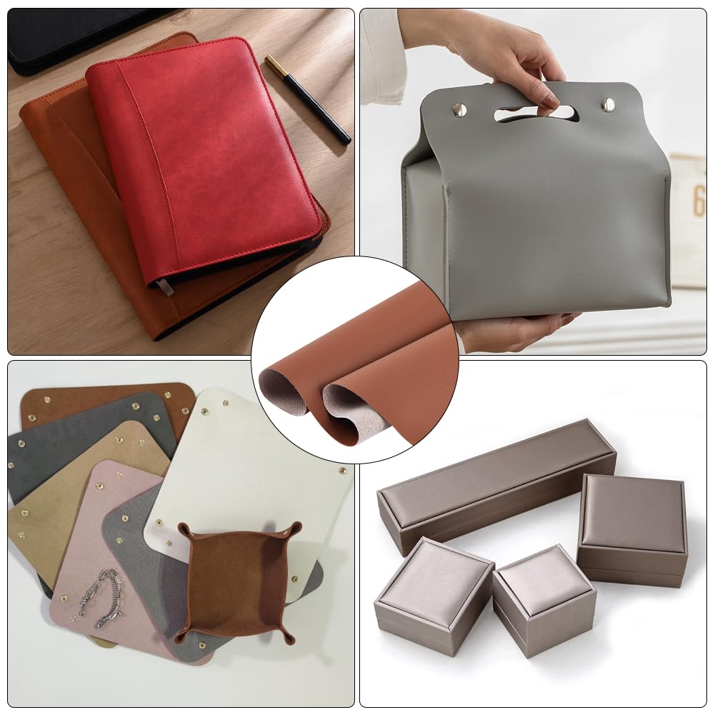CRASPIRE 4 Colori 16.5 x 13.7 Pollice Tessuto in Finta Pelle per Rilegatura di Libri in Formato A4-A8 Superficie in PU Liscia Rivestimento in Poliuretano Base in Tessuto Non Tessuto Copertura