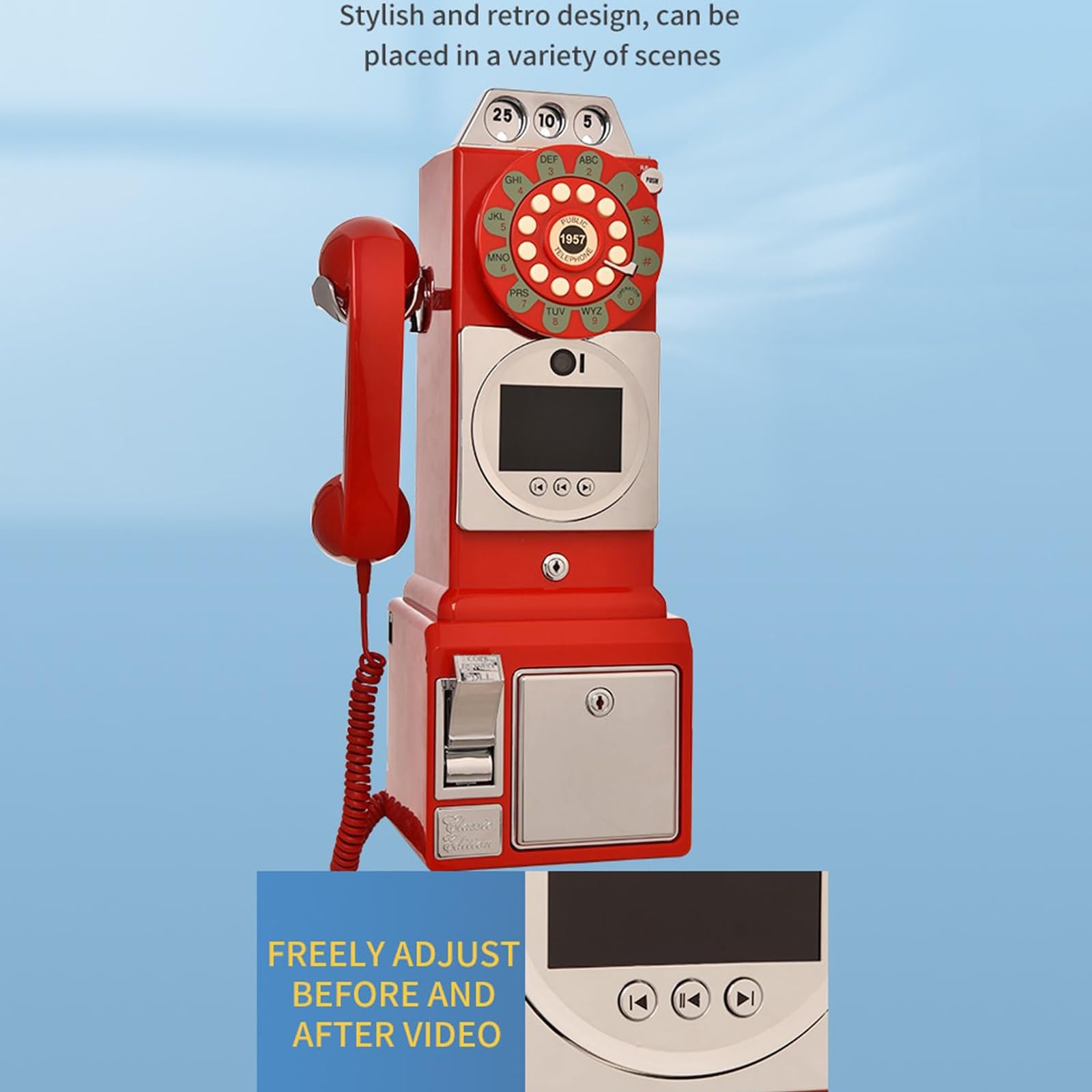Livre d'or audio vidéo – Téléphone 32 Go avec objectif d'enregistrement, luminosité d'écran réglable, batterie 5000 mAh pour mariages, anniversaires, remises de diplômes, événements