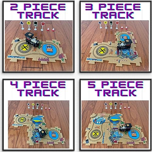 Puzzle Board Jigsaw Puzzles. BO Train Toy Vehicle Themed Floor Puzzle Car Play Mat. Car Tracks Jigsaw Puzzles for Kids, Puzzle Toys, Jigsaw Puzzle Mat. Educational Toy Brain Puzzles, Toy Car Track - Thumbnail 2