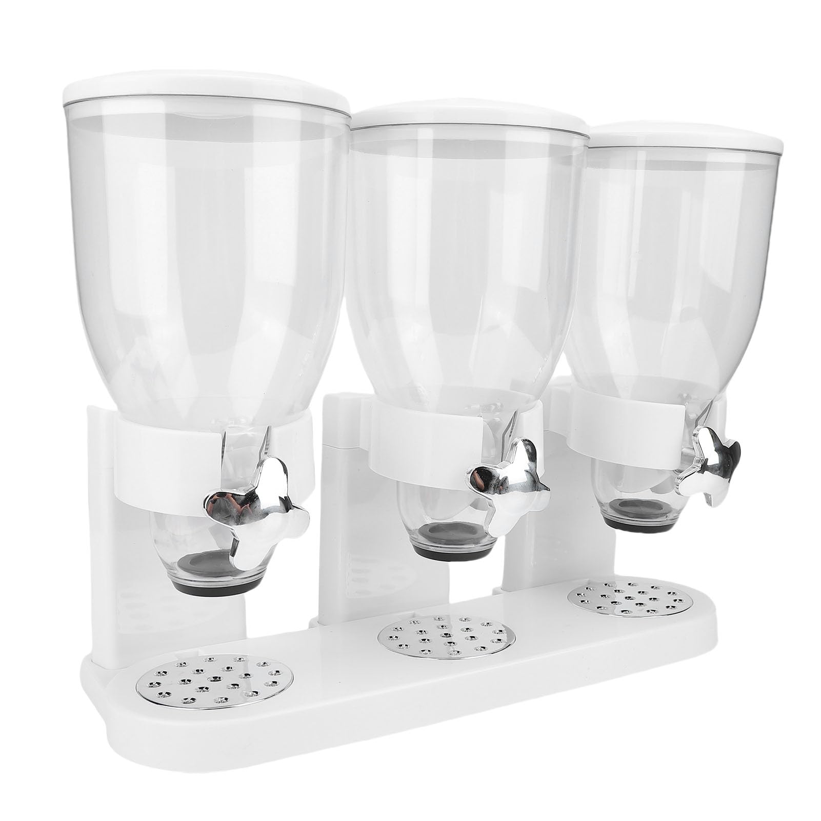 Dispenser per alimenti triplo Contenitori per cereali Contenitori per stoccaggio Dispenser da banco per snack al muesli con cereali e noci (Bianca)