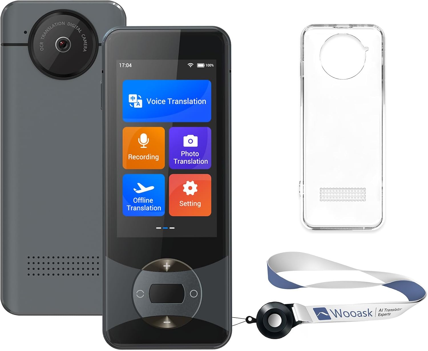 Wooask Language Translator Device, AI Translator Device W10 No WiFi Needed, Two Way Real Time Translator with 144 Languages, Voice/Offline/Photo Translation for Travel, Business, Learning (Black)