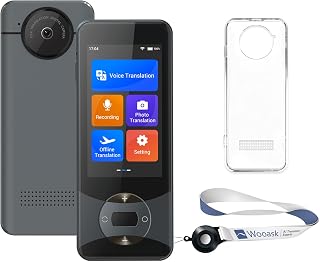 Wooask Language Translator Device, AI Translator Device W10 No WiFi Needed, Two Way Real Time Translator with 144 Languages, Voice/Offline/Photo Translation for Travel, Business, Learning (Black)