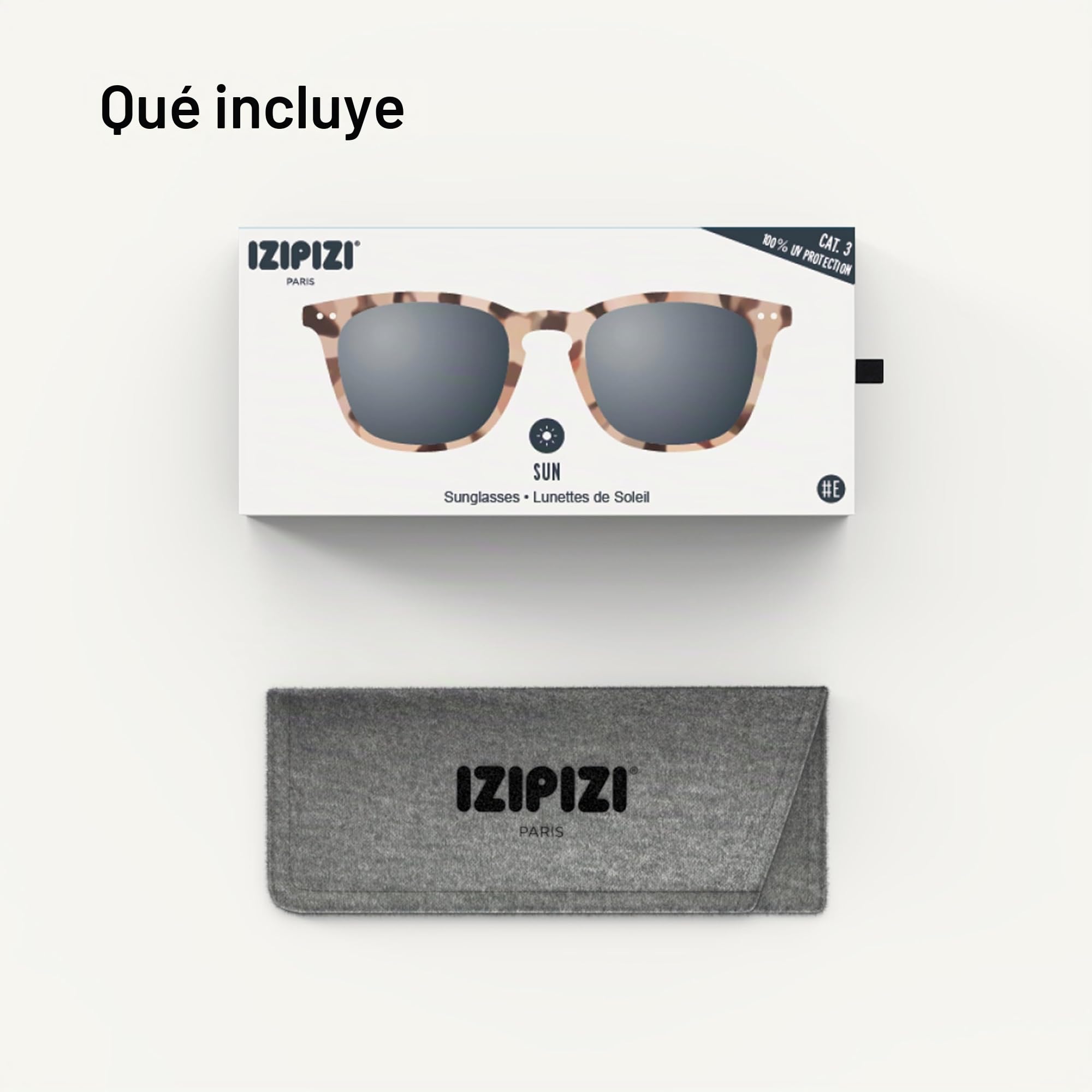 IZIPIZI Sun #E Light Tortoise With Grey Lenses Sunglasses +0 Light Tortoise
