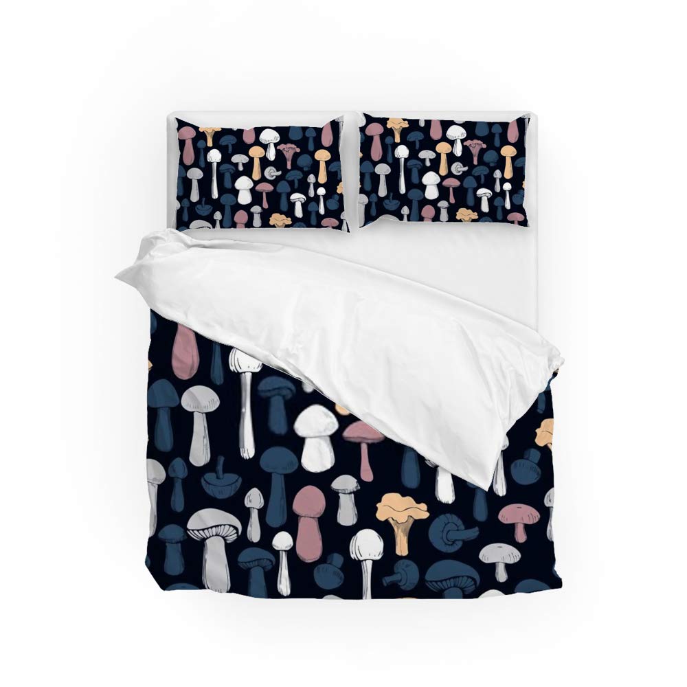 Parure de lit champignon King avec housse de couette et 2 taies d'oreiller
