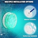 Qoolife USB Rechargeable Underwater Light Wireless Signal WRGB 3.3" Magnetic Colourful LED Submersible Lights for Bathtub, Aquarium, Pool, Pond, Decor, Spa, Christmas -1 sztuka