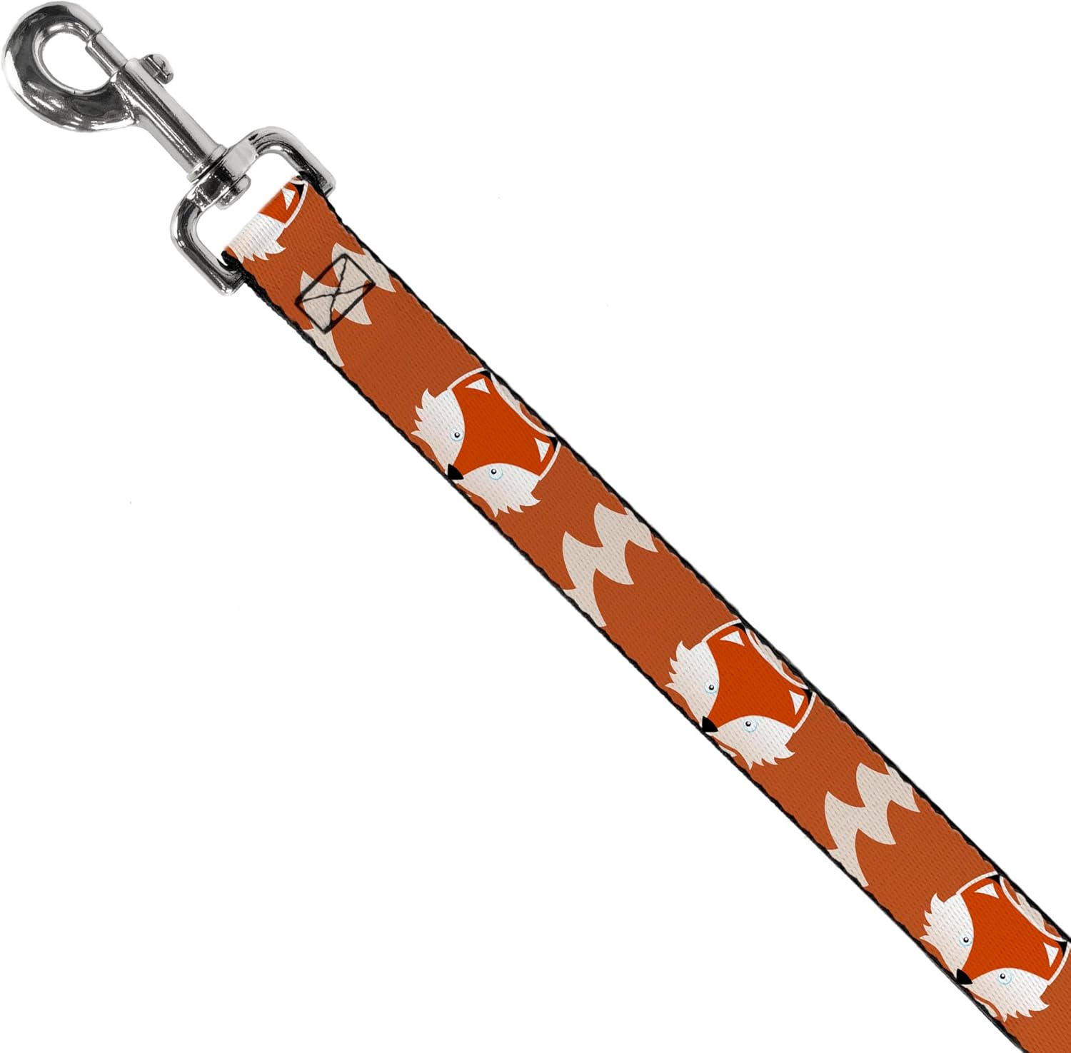 Dog Leash Fox Face Tail Orange Natural 6 Feet Long 1.0 Inch Wide