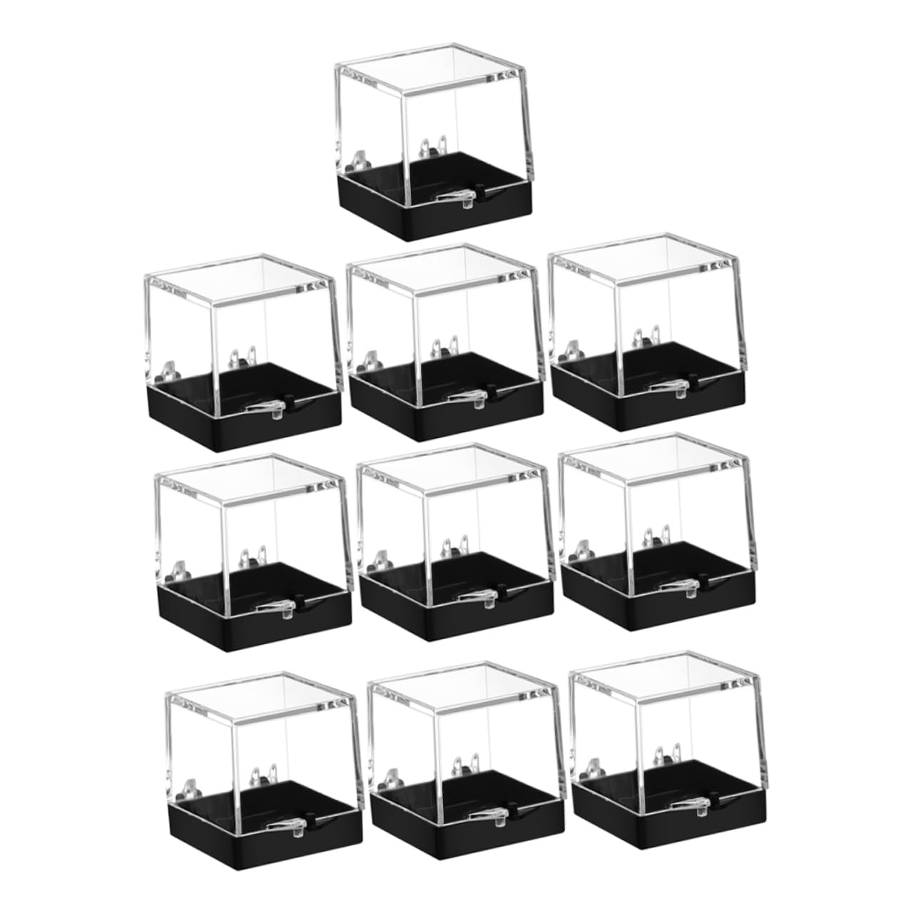 NAMOARLY 10pcs Mini Plastic Jewelry Storage Box Crystal Specimen Case Rock Collection Case Lid Portable Display Box for Home Dec