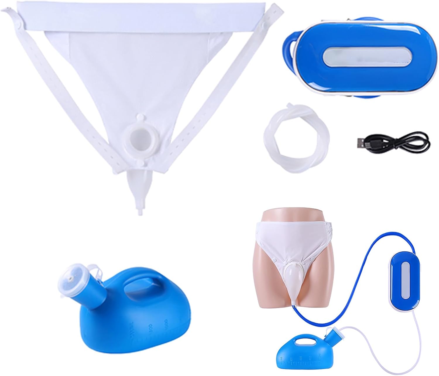 2025 Upgrade Intelligent Electric Urinal, Automatic Instant Sensing, 1.1m Extended Urinary Catheter, 2000ML Capacity, Bed Rest Anti-Leakage Design