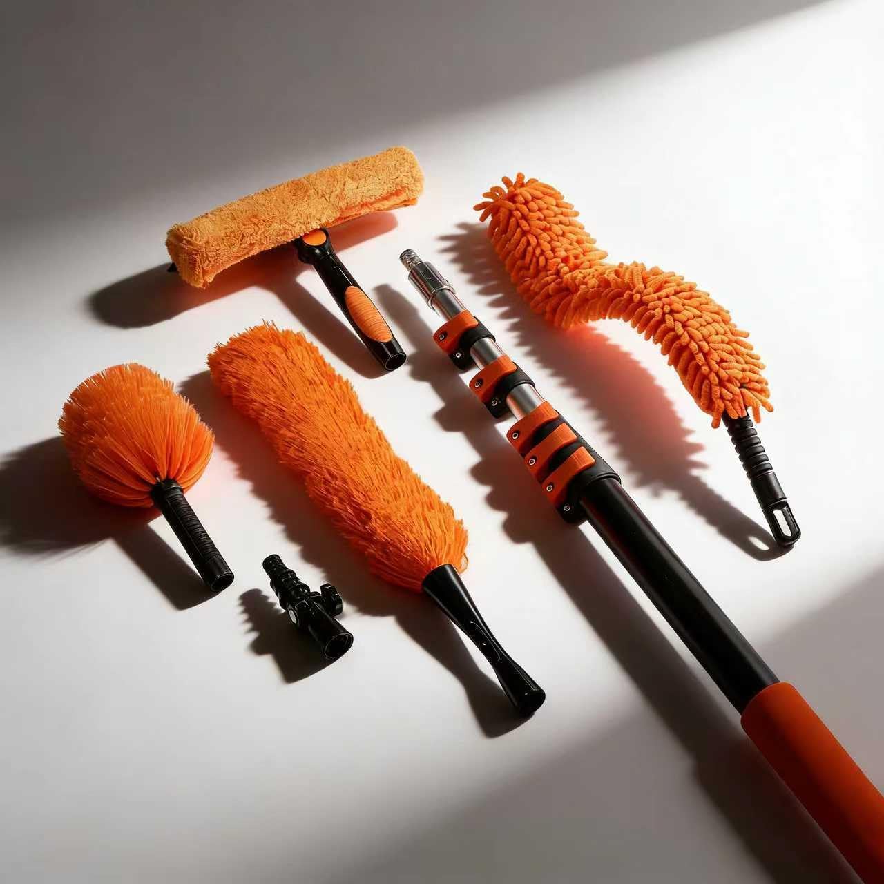 3-12FT Telescopic Extension Pole, Flip-Lock & Screw Dual Locking Extendable Pole, Multi-Purpose Paint Roller Extension Pole for Painting & Cleaning