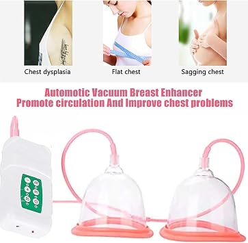Machine Breasts, Chest Beauty Enlargement Machine with 2 Modes and 3 Level of Strength Adjustable, Promote Breast Growth Sutible for Flat Breasts,B 12.5CM